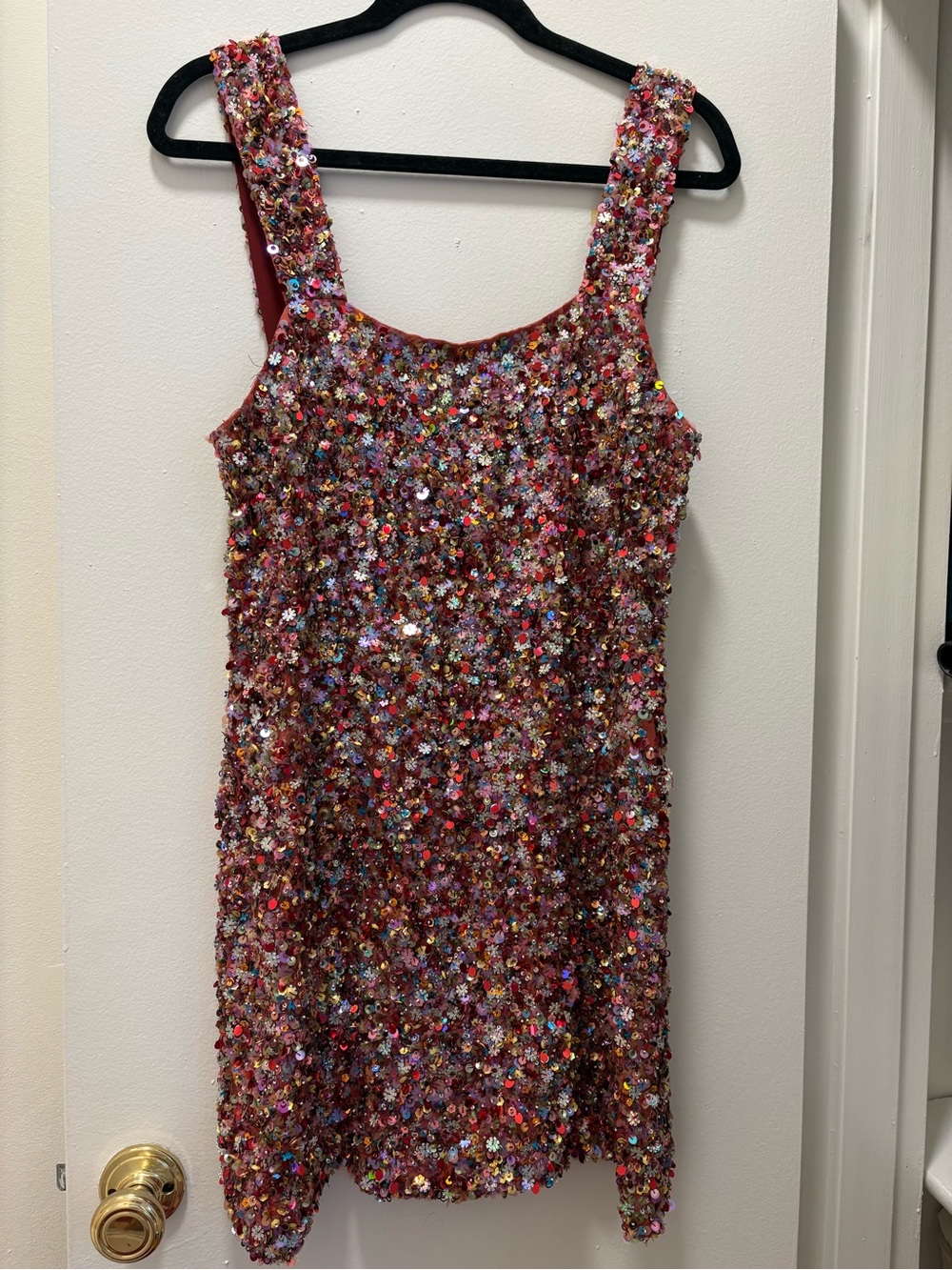Alexis Red Multicolor Sequin Cocktail Dress